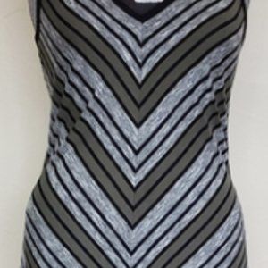 Mossimo Chevron Striped Sleeveless Midi Dress, M
